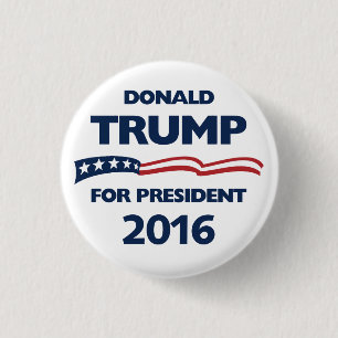 Badge Rond 2,50 Cm Donald Trump pour le président 2016