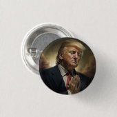 Badge Rond 2,50 Cm Donald Trump Prie Pour L'Amérique (Devant & derrière)