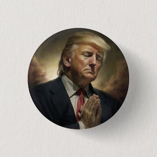 Badge Rond 2,50 Cm Donald Trump Prie Pour L'Amérique (Devant)