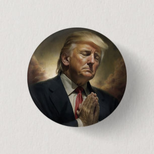 Badge Rond 2,50 Cm Donald Trump Prie Pour L'Amérique