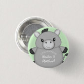 Badge Rond 2,50 Cm Donkey Baby shower Green (Devant & derrière)