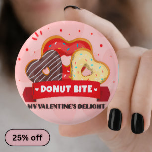 Badge Rond 2,50 Cm Donut Bite My Valentine Day Épinglette — Patch Mig