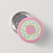 Badge Rond 2,50 Cm Donut Kid Anniversaire mignon rose (Devant & derrière)