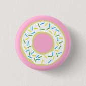Badge Rond 2,50 Cm Donut Kid Anniversaire mignon rose (Devant)