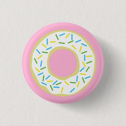 Badge Rond 2,50 Cm Donut Kid Anniversaire mignon rose (Devant)