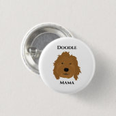 Badge Rond 2,50 Cm Doodle Mama Goldendoodle (Devant & derrière)