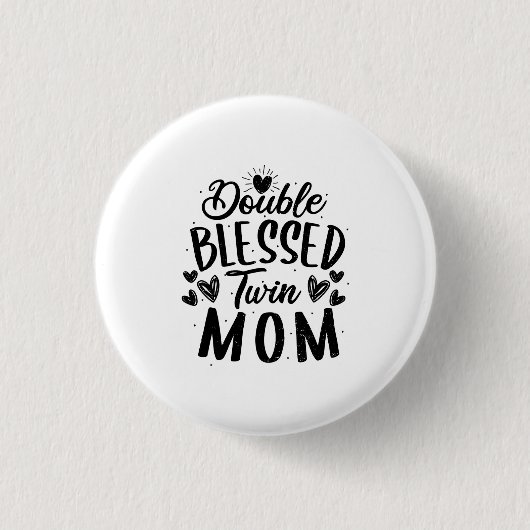 Badge Rond 2,50 Cm Double bienheureuse maman jumelle (Devant)