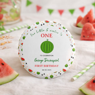 Badge Rond 2,50 Cm Douce Fête d'anniversaire de 1 an sur le thème Pas