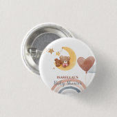 Badge Rond 2,50 Cm Douce ours lune Mignon shower pour bébé afro-améri (Devant & derrière)