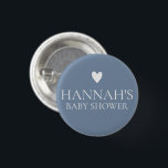 Badge Rond 2,50 Cm Douche bébé Denim Blue Dusty Blue personnalisée<br><div class="desc">Denim Dreams Baby shower Collection - où les tons terreux denim et bleu poussiéreux s'unissent à la calligraphie branchée. Conçu sur mesure pour les baby showers pour garçons, ce thème comprend des invitations, des enseignes, des jeux et un décor en papier charmant. Découvrez l'élégance rustique avec une touche moderne aujourd'hui...</div>