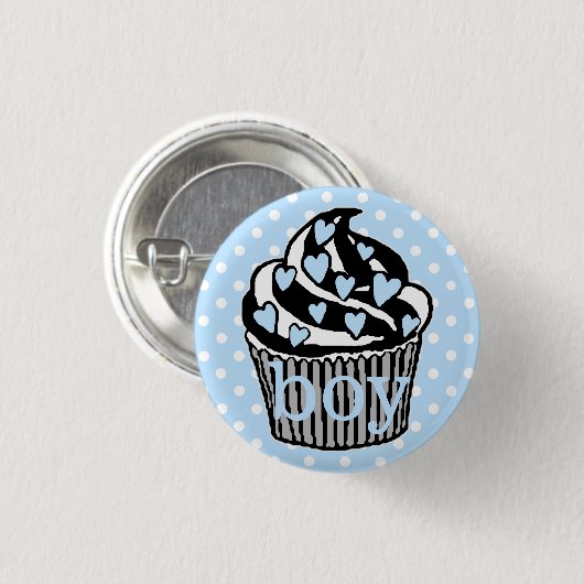Badge Rond 2,50 Cm Douche de Garçon-Bébé d'équipe (Devant & derrière)