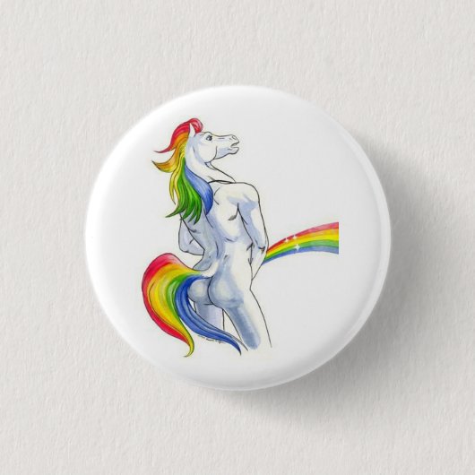 Badge Rond 2,50 Cm Douches d'arc-en-ciel (Devant)