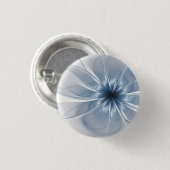 Badge Rond 2,50 Cm Doux et tendreté bleu fleur imaginaire fractal cu (Devant & derrière)