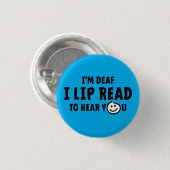 Badge Rond 2,50 Cm Doux, malentendants, sourds, langage gestuel (Devant & derrière)