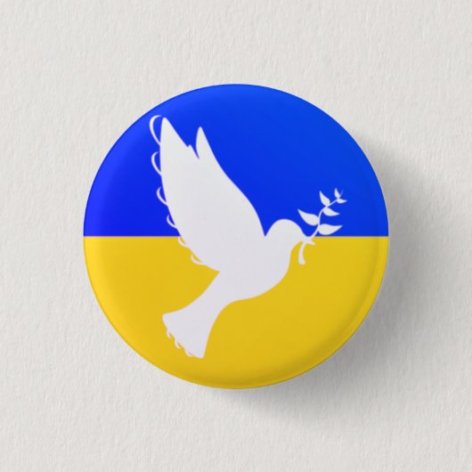 Badge Rond 2,50 Cm Dove of Peace Ukraine Flag Button - Freedom Peace (Devant)