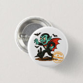 Badge Rond 2,50 Cm Dracula Vampire - Approuvé par Halloween (Devant & derrière)