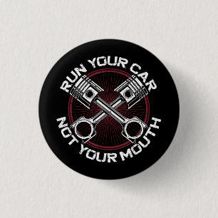 Badge Rond 2,50 Cm Drag Racing Car Vintage Exécuter Votre Voiture Pas