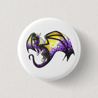 Badge Rond 2,50 Cm Dragon de fierté non binaire