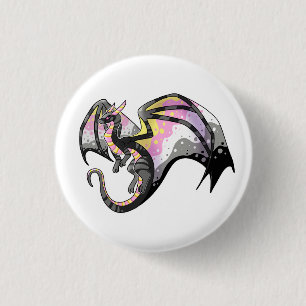 Badge Rond 2,50 Cm Dragon Queerplatonic Pride