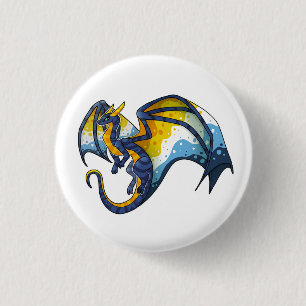 Badge Rond 2,50 Cm Dragon "Sunset" Aroace Pride