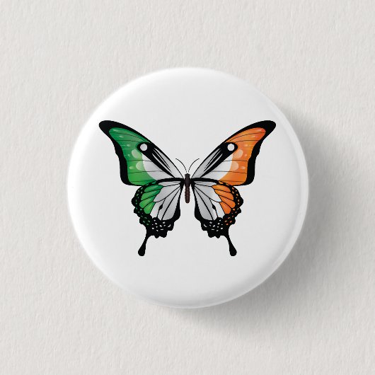 Badge Rond 2,50 Cm Drapeau à queue noire irlandaise (Devant)