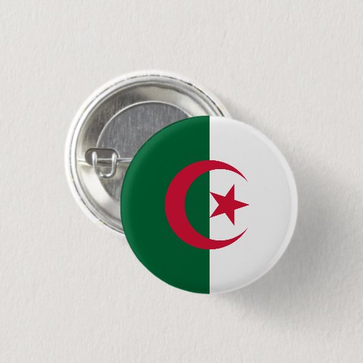 Badge Rond 2,50 Cm Drapeau Algérie (Devant & derrière)