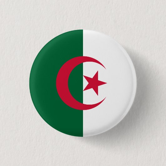 Badge Rond 2,50 Cm Drapeau Algérie (Devant)