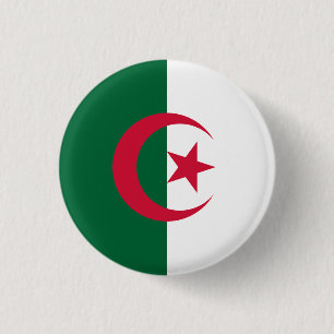 Badge Rond 2,50 Cm Drapeau Algérie