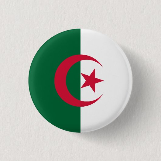 Badge Rond 2,50 Cm Drapeau algérien (Devant)