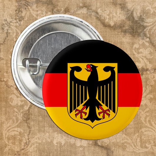 Badge Rond 2,50 Cm Drapeau allemand & Armoiries, supporters de Deutsc