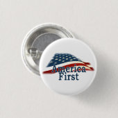 Badge Rond 2,50 Cm Drapeau America First USA (Devant & derrière)