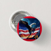 Badge Rond 2,50 Cm Drapeau américain Aigle TRUMP 2024 (Devant & derrière)