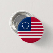 Badge Rond 2,50 Cm Drapeau américain Betsy Ross (Devant & derrière)
