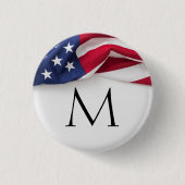 Badge Rond 2,50 Cm Drapeau Américain Gras Monogrammé (Devant)