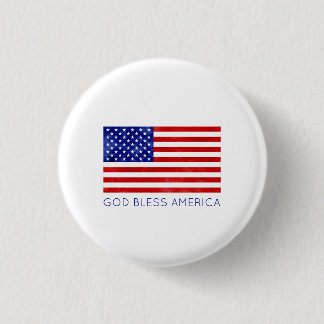Badge Rond 2,50 Cm Drapeau américain Patriotique DIEU BLESS AMERICA