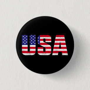 Badge Rond 2,50 Cm Drapeau Américain Patriotique Pour Hommes Femmes E
