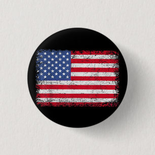 Badge Rond 2,50 Cm Drapeau Américain Patriotique Pour Hommes Femmes E