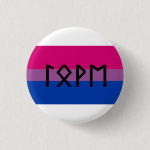 Badge Rond 2,50 Cm Drapeau Ancien Futhark Love Bi