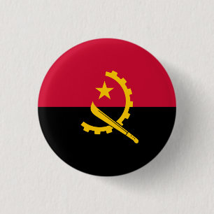 Badge Rond 2,50 Cm Drapeau angolais, Drapeau de l'Angola