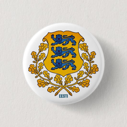 Badge Rond 2,50 Cm Drapeau/armoiries de l'Estonie (Devant)