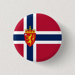 Badge Rond 2,50 Cm Drapeau/Armoiries de Norvège