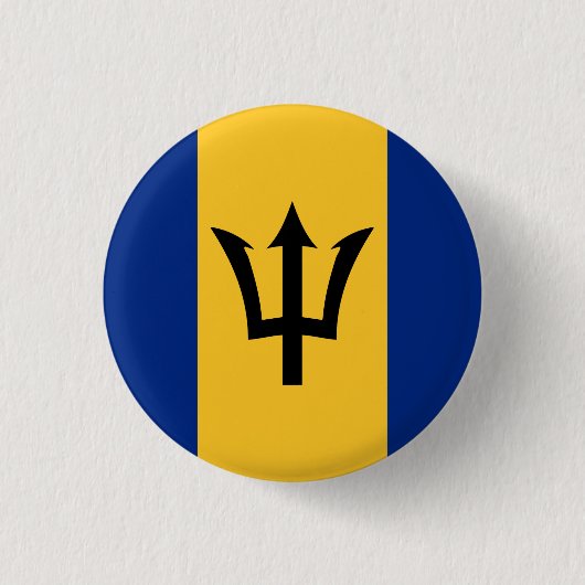Badge Rond 2,50 Cm Drapeau Barbade (Devant)