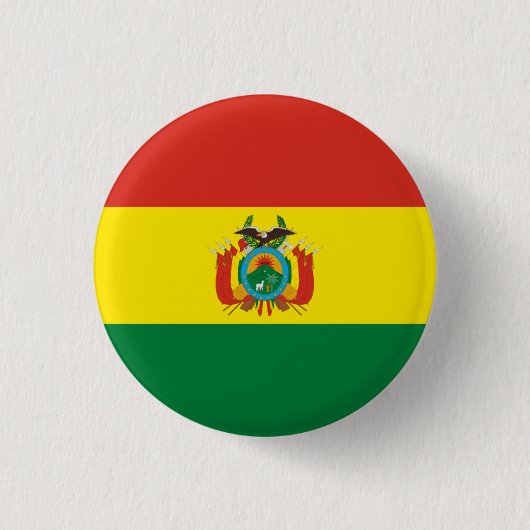 Badge Rond 2,50 Cm Drapeau bolivien, Drapeau de Bolivie (Devant)