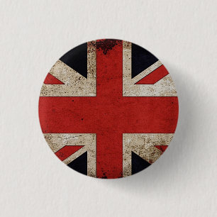 Badge Rond 2,50 Cm Drapeau BRITANNIQUE grunge de fierté BRITANNIQUE
