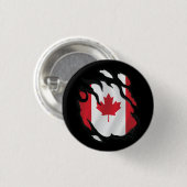 Badge Rond 2,50 Cm Drapeau canadien déchiré (Devant & derrière)