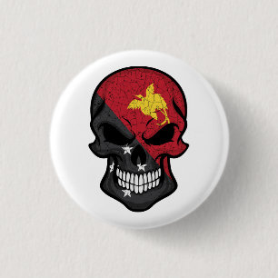 Badge Rond 2,50 Cm Drapeau crâne souriant Papouasie-Nouvelle-Guinée