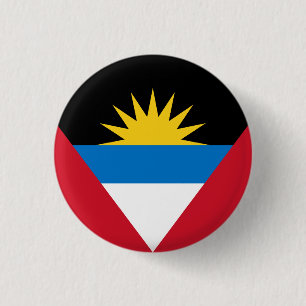 Badge Rond 2,50 Cm Drapeau d'Antigua-et-Barbuda, Antiguan-Barbuda