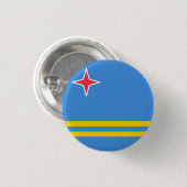 Badge Rond 2,50 Cm Drapeau d'Aruba (Devant & derrière)