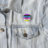 Badge Rond 2,50 Cm Drapeau de Bigender eux/eux/leurs se boutonnent (En situation)