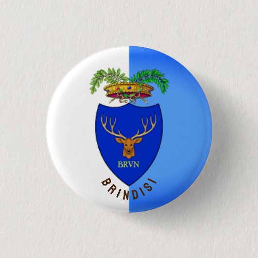 Badge Rond 2,50 Cm Drapeau de Brindisi, Italie (Devant)